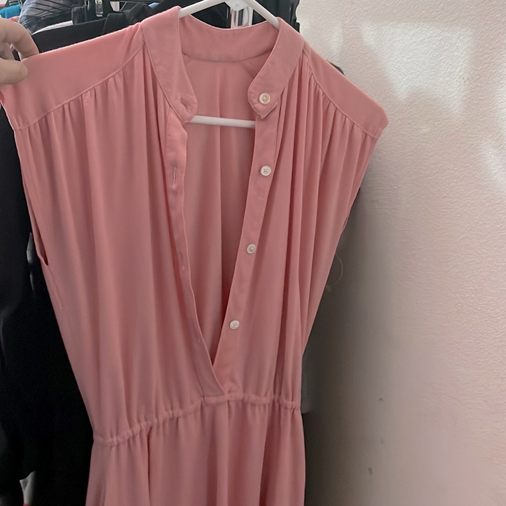 Pink ladies large dress with pockets knee length 🔀 versatile dress